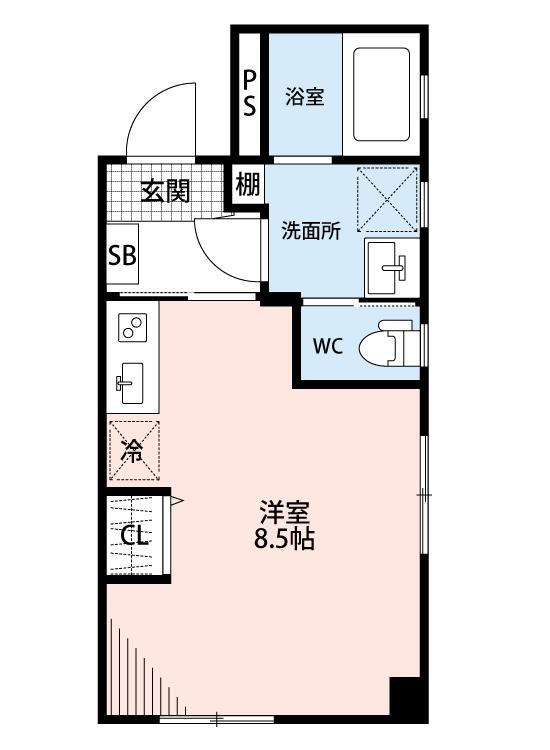 CASA AVENUE OKAZAKI(ワンルーム/1階)の間取り写真