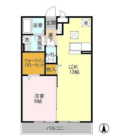L´ARCHE(1LDK/1階)の間取り写真