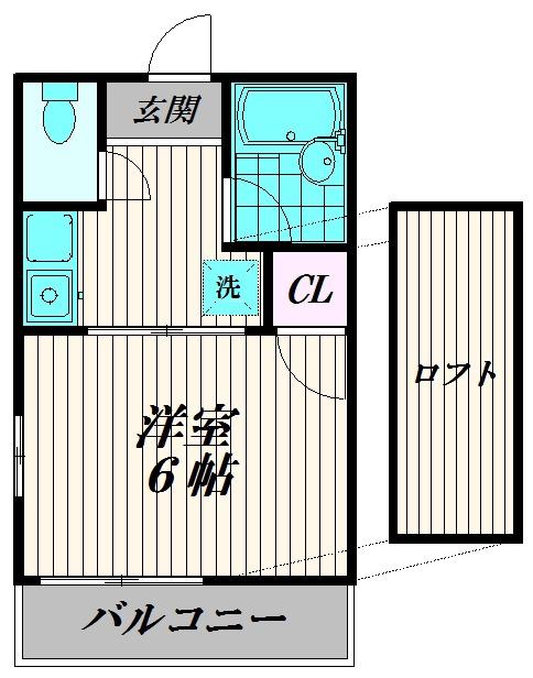 パークサイドアネックスII(1K/2階)の間取り写真