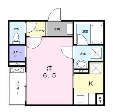 ルアナ戸越(1K/2階)の間取り写真