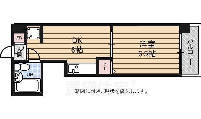 パティシェール吉川(1DK/8階)の間取り写真