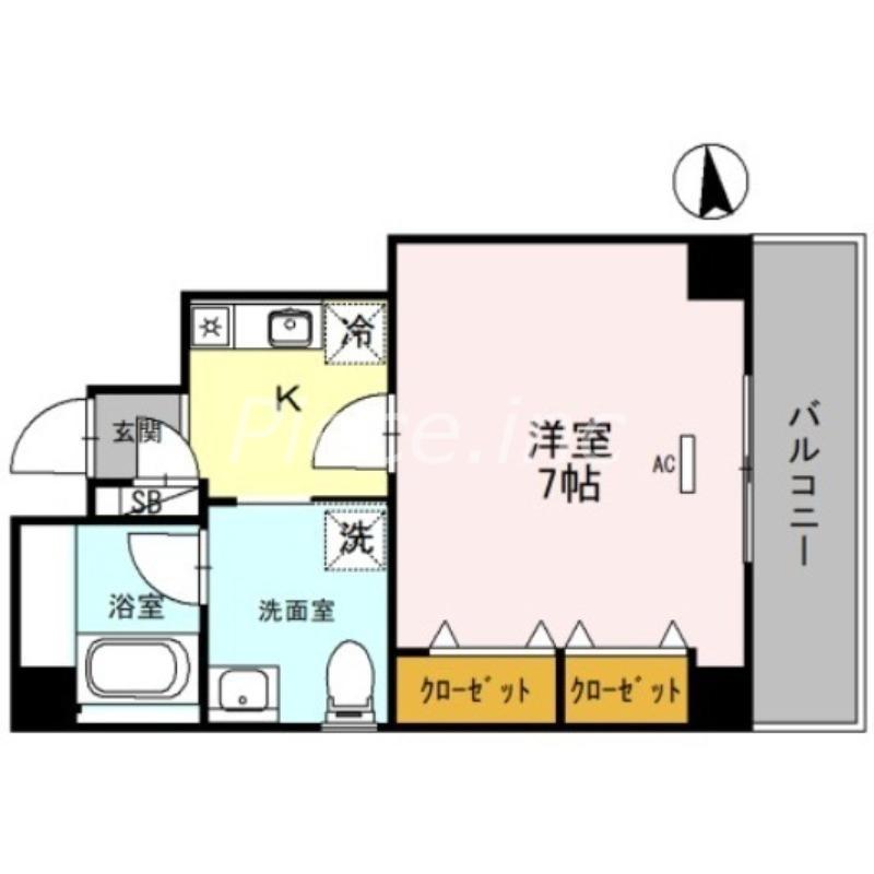 アヴェルラ都島(1K/3階)の間取り写真