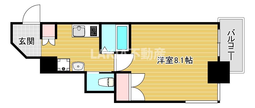 エスカーサ大阪城東(1K/3階)の間取り写真