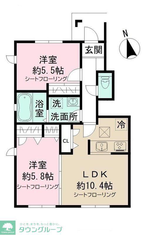 MAISON BLANCHE(2LDK/1階)の間取り写真