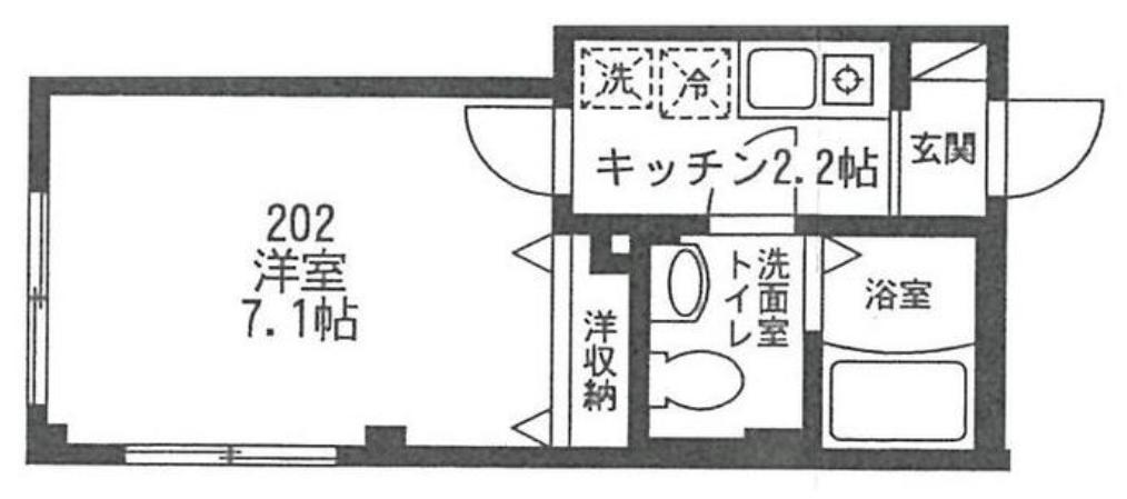 メゾン・ド・ロリエ(1K/2階)の間取り写真