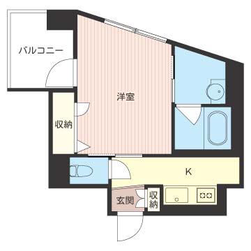 MINA OMORI(1K/6階)の間取り写真