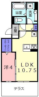 ココドミール(1LDK/1階)の間取り写真