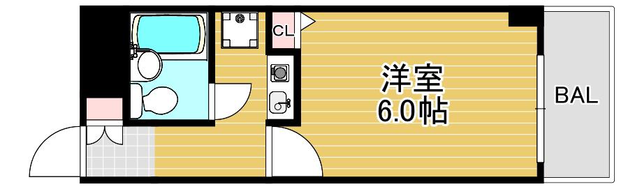 エスリード梅田西(1K/5階)の間取り写真