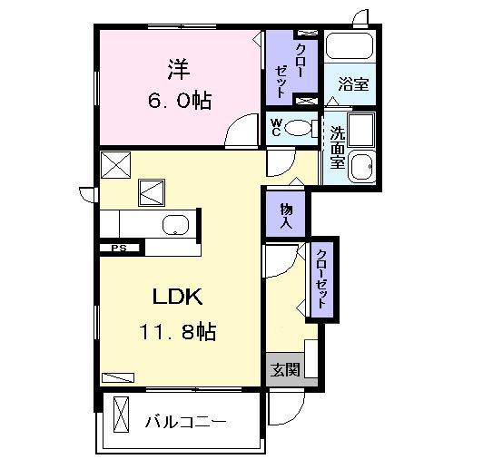 マイン シュロスI(1LDK/1階)の間取り写真