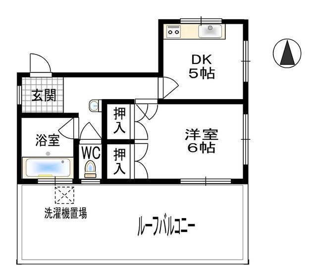 エビスビル(1DK/4階)の間取り写真
