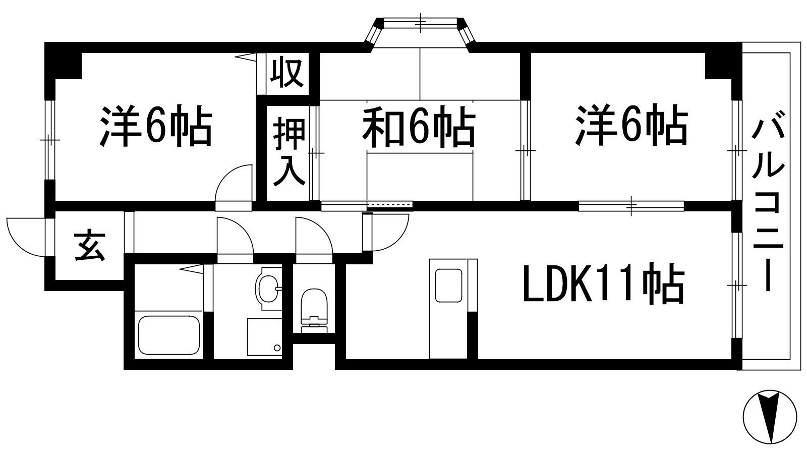デイグラン シエル(3LDK/4階)の間取り写真