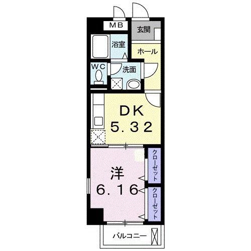 AVANZAR・FLOREST(1DK/6階)の間取り写真