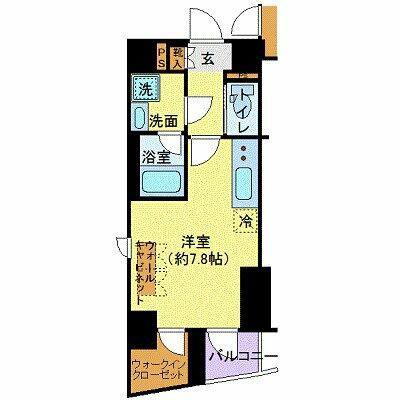 フェルクルール秋葉原(ワンルーム/3階)の間取り写真