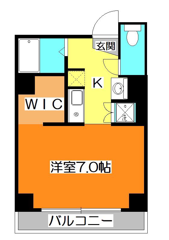 シャンティ中落合(ワンルーム/7階)の間取り写真