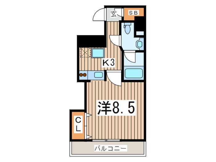 LA・IPSE(1K/6階)の間取り写真