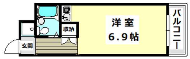 NKハイツ(ワンルーム/3階)の間取り写真