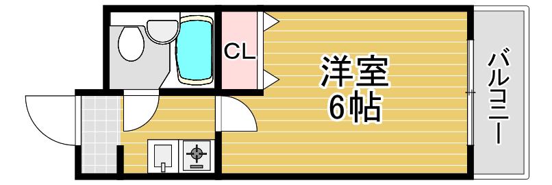 アーバンスクエア佃(1K/4階)の間取り写真