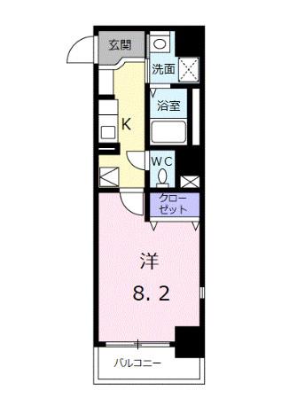 コンフォール秋葉原(1K/4階)の間取り写真