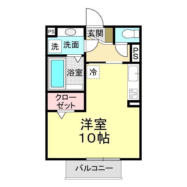 シャルマン彩II(ワンルーム/2階)の間取り写真