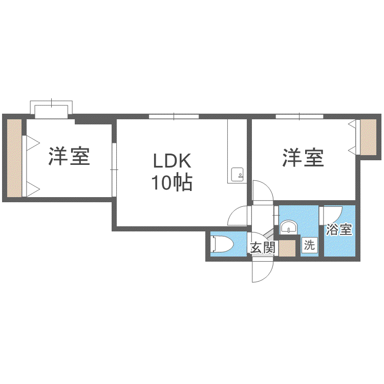 メイプルコート(2LDK/4階)の間取り写真