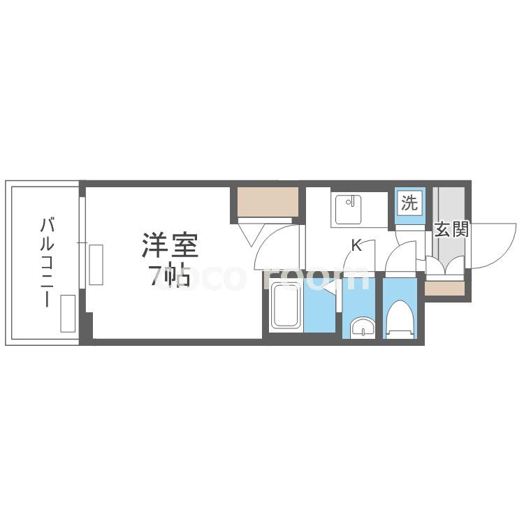 レジュールアッシュウエストレジス(1K/9階)の間取り写真