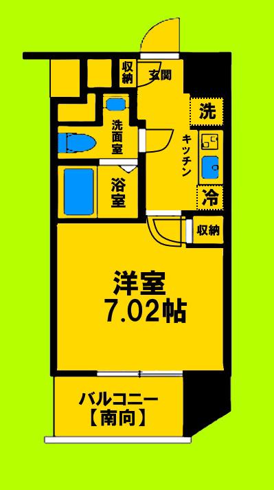 ドゥーエ江坂スリー(1K/15階)の間取り写真