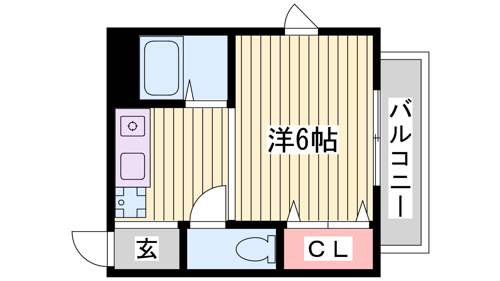 エール向陽(ワンルーム/4階)の間取り写真