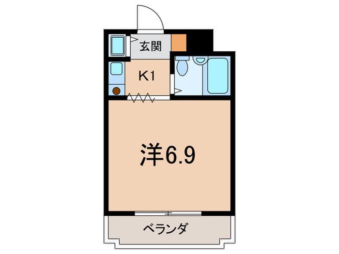 ジョイフル東灘V(1K/4階)の間取り写真