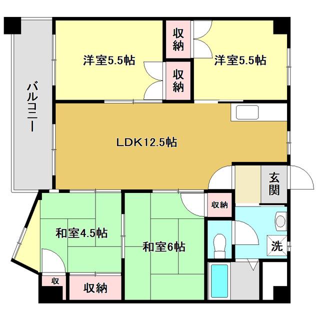 インペリアル西本I(4LDK/4階)の間取り写真