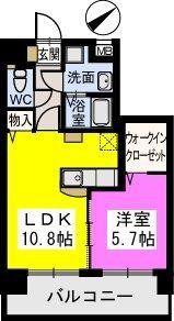 COURT MIDI(1LDK/7階)の間取り写真