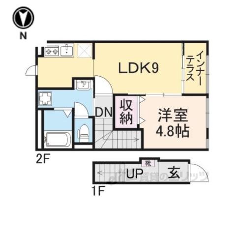 EUPHORIA(1LDK/2階)の間取り写真