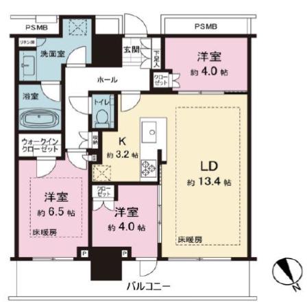 ザ・タワー十条(3LDK/33階)の間取り写真