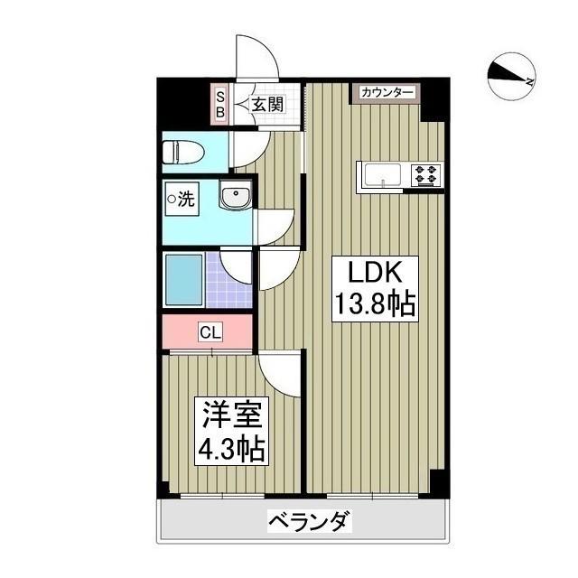 ファースト春日マンション(1LDK/4階)の間取り写真