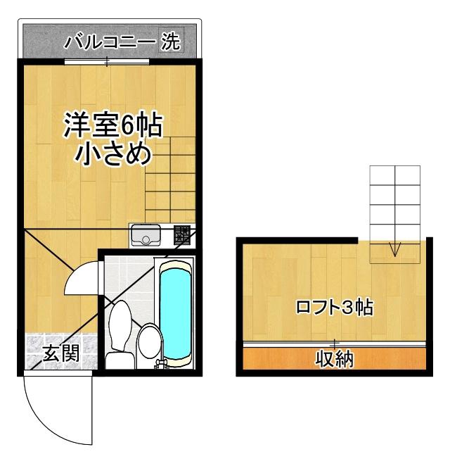 アイリス77(ワンルーム/2階)の間取り写真