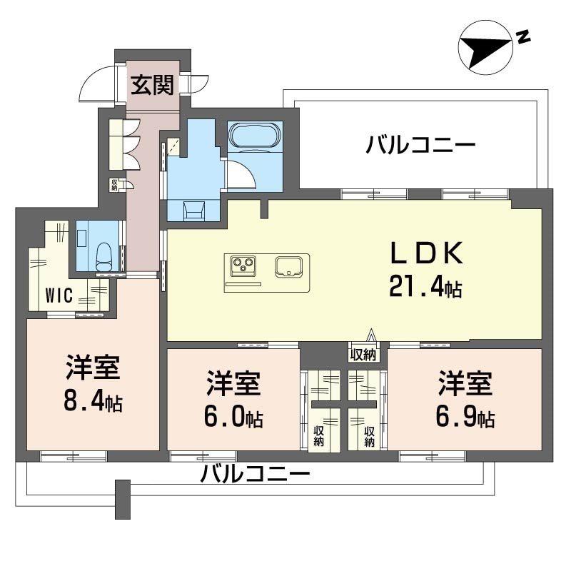 ベルシエル(3LDK/4階)の間取り写真