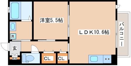 パールシャイン舞子(1LDK/1階)の間取り写真