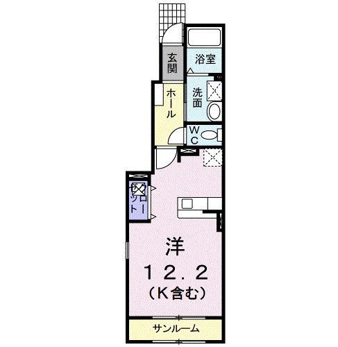 フィオーレ野村II(ワンルーム/1階)の間取り写真