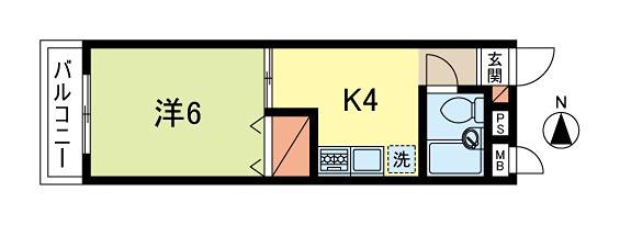 シャトレー杉並(1K/1階)の間取り写真