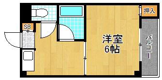 寿ハイツ(1K/1階)の間取り写真