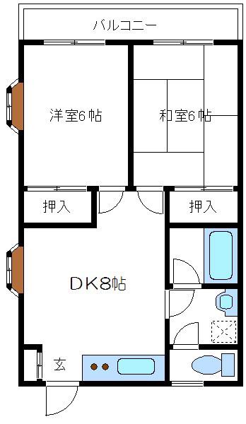 メゾンK(2DK/1階)の間取り写真