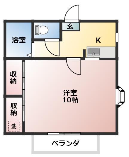 ステータス幕張(1K/1階)の間取り写真
