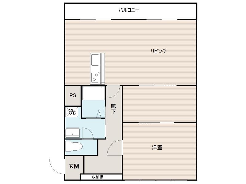 こぐまマンション中野町(1SLDK/1階)の間取り写真