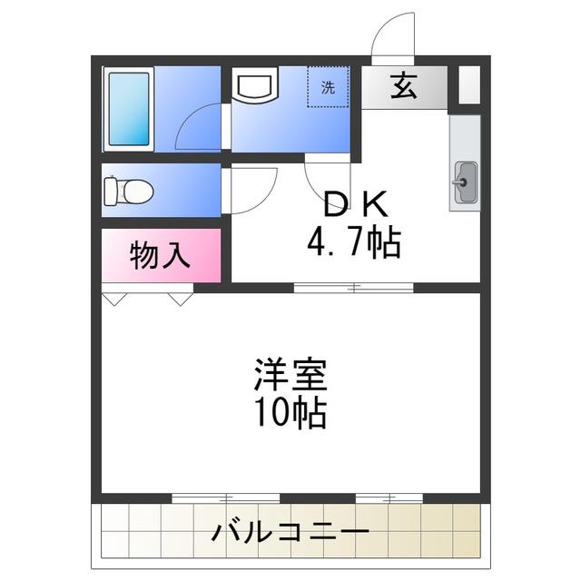 ポポラート 泉(1DK/1階)の間取り写真