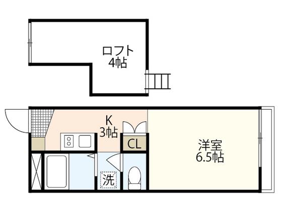 レオパレスクエスト(ワンルーム/1階)の間取り写真