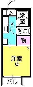 エアフォル夙川(1K/2階)の間取り写真