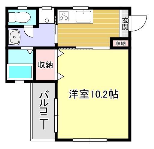久木原ビル(1K/3階)の間取り写真