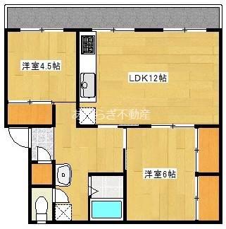 コーポラス三輪I(2LDK/1階)の間取り写真