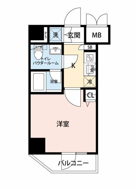 RELUXIA横濱吉野町II(1K/4階)の間取り写真