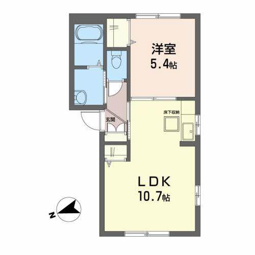 フォンティーヌ国見(1LDK/1階)の間取り写真