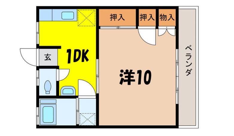 シオラ愛和(1DK/2階)の間取り写真